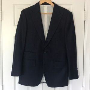 Suit Supply navy blue pinstripe suit